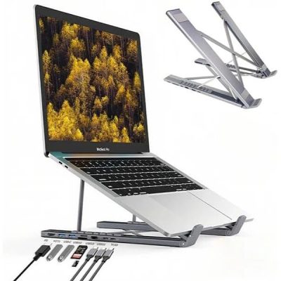 Support pour ordinateur portable à hauteur des yeux - 8 ports | LAPDOCKX